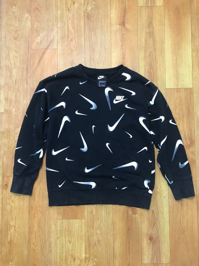 nike all over print swoosh crew sweatshirt