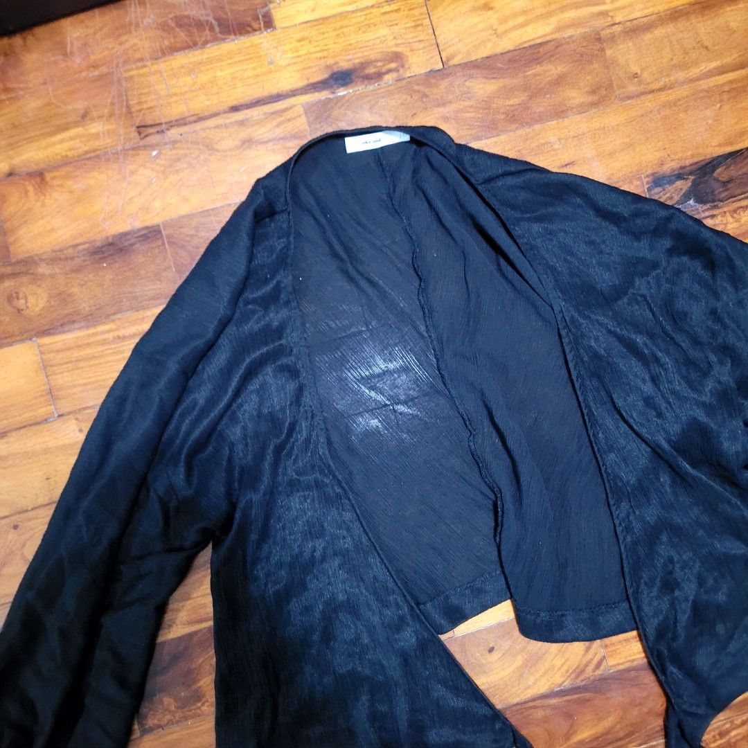 Niko and... Black Cropped Cardigan (Category: Coats, Jackets and Outerwear) located in Las Pinas. Submitted by mrcdshon (Listing ID 1312259281, Image 2). Description: Cropped Cardigan Sleeve Length: 29" Sleeve Opening: 5" Width: 20".