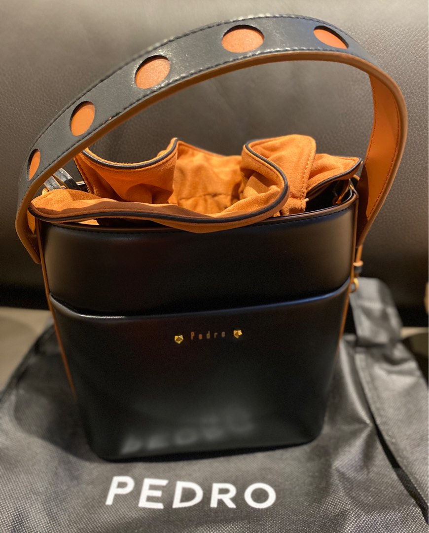 Pedro mini handbag with sling black brown