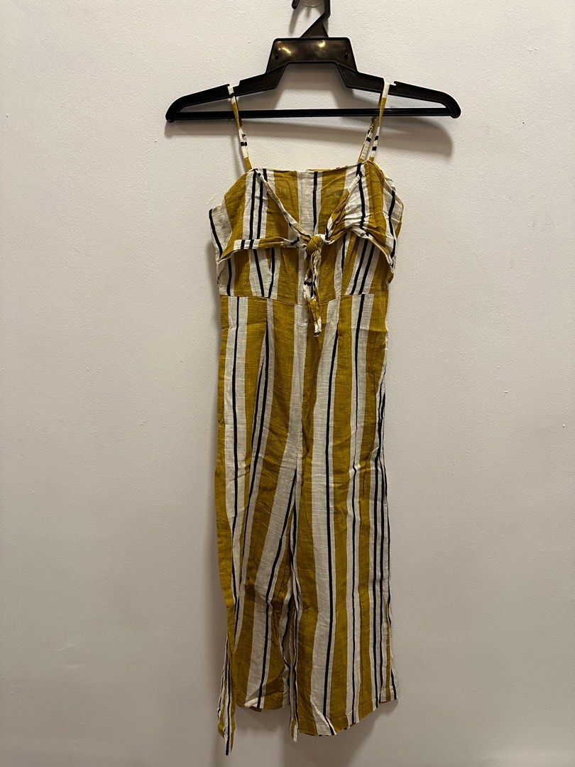 Primark black and white striped jumpsuit discount