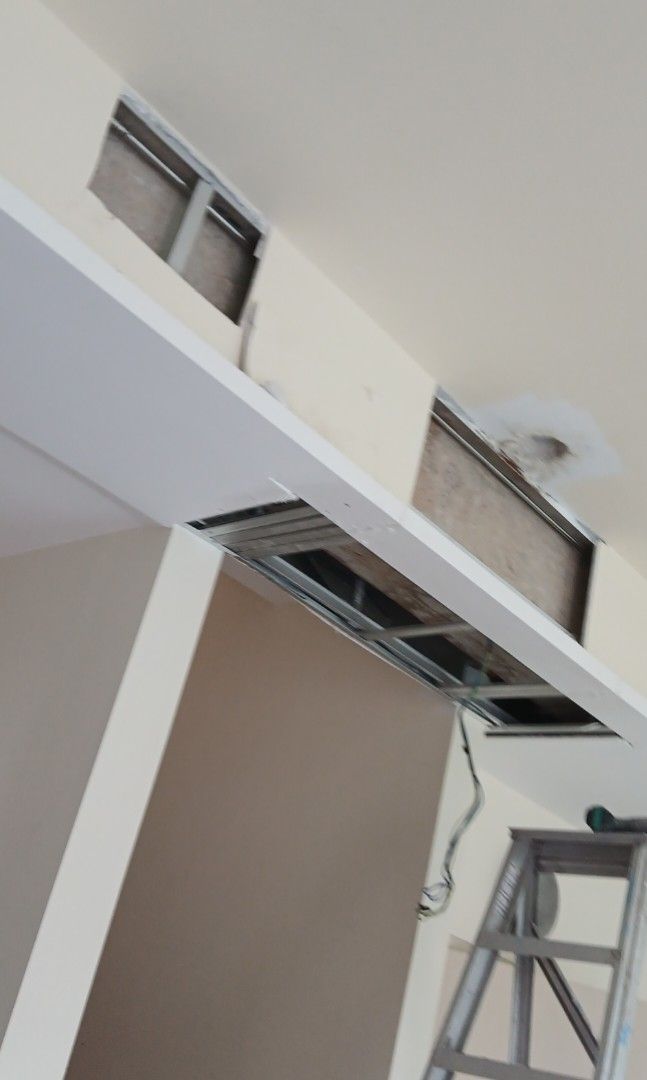 Repair False Ceiling and Partition wall. .tolite ceiling.  Box up .air con  trunking. Cornice installation and repair. Cove ceiling  electrical POWER POINT. Electrical Light change. Installation.62853066872578112