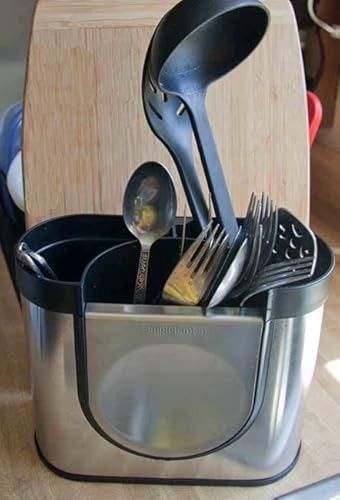 SimpleHuman Brushed Steel Utensil Holder, 傢俬＆家居, 廚具和餐具