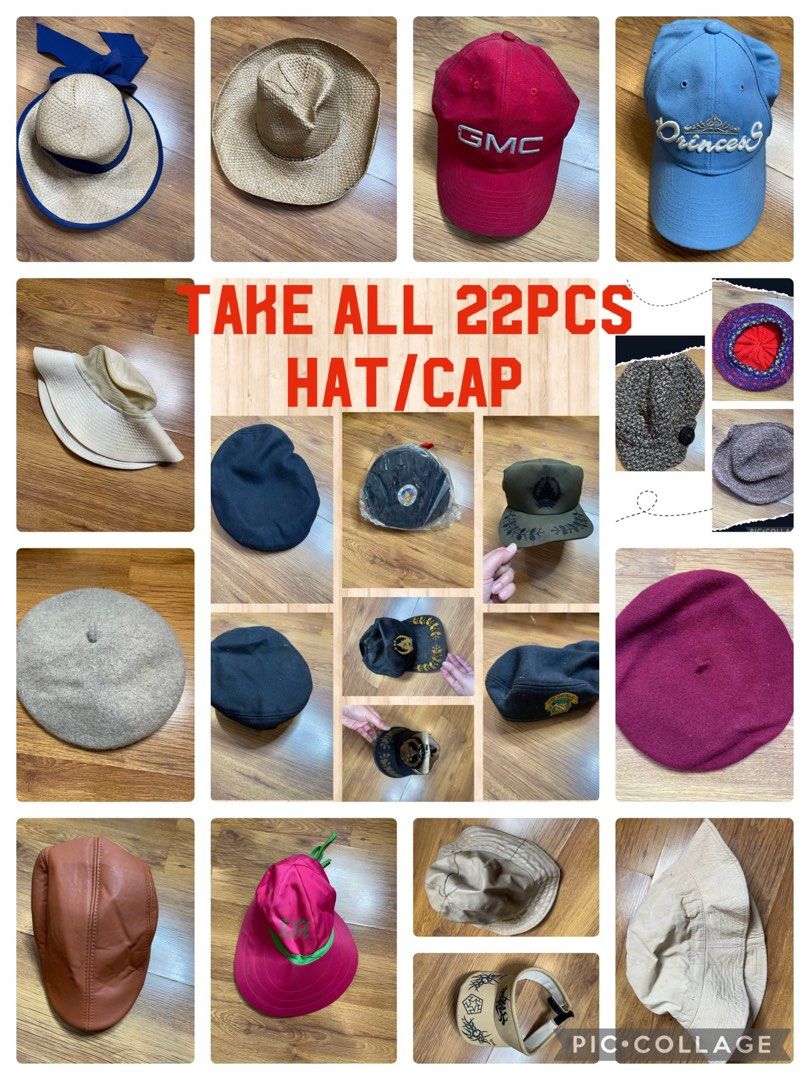 Take ALL 22pcs hats and caps Women s Fashion Watches Accessories Hats Beanies on Carousell