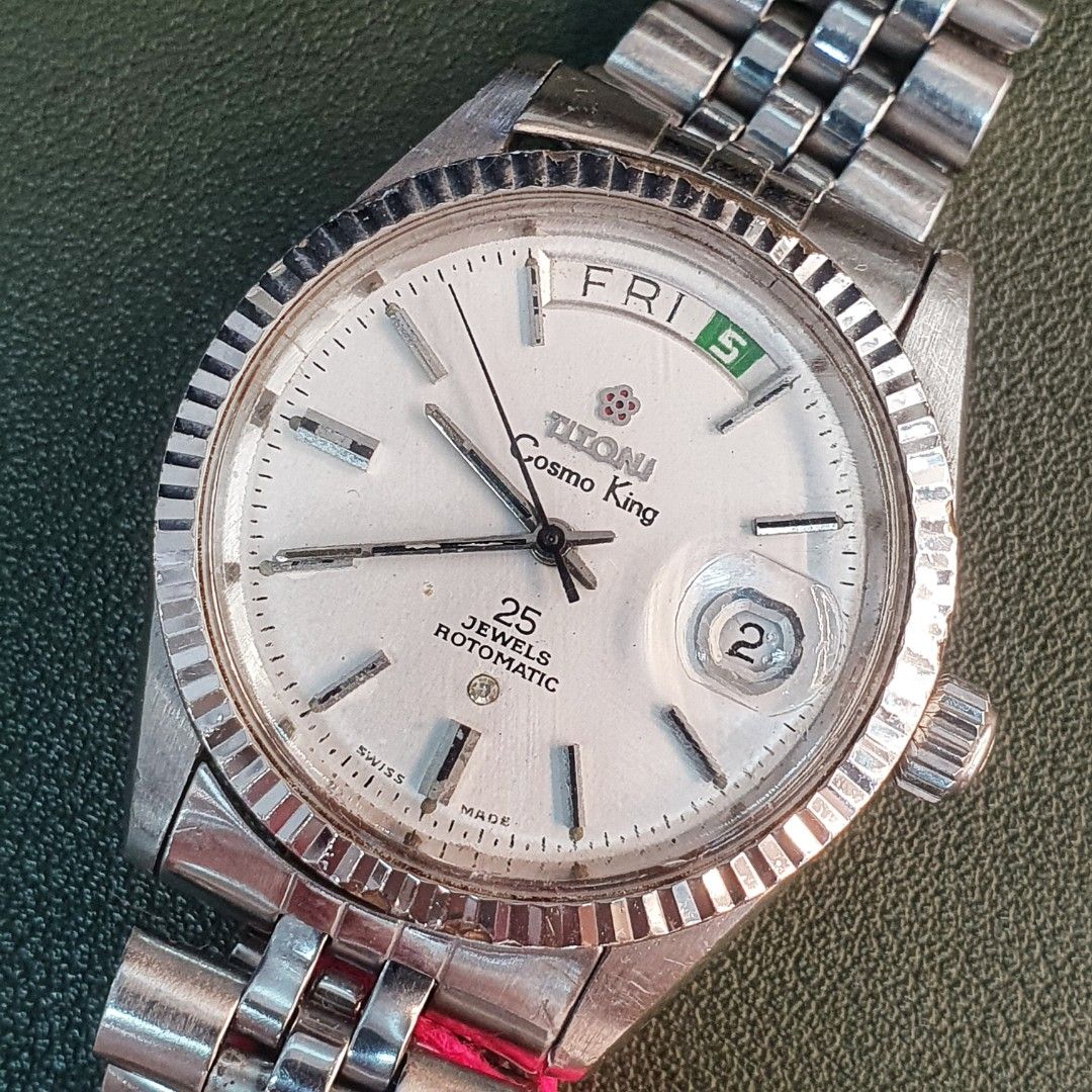 Titoni Cosmo King Vintage Watch White 37mm