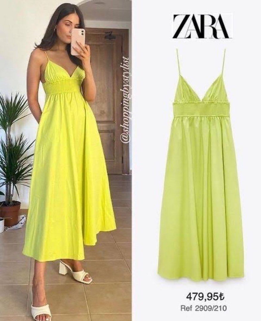 Zara neon green dress, Women's Fashion, Dresses & Sets, Dresses on Carousell