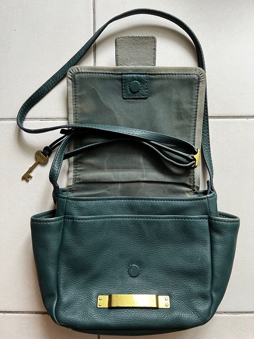 8 x 6 x 3 Fossil Ava Flap Alpine Green Leather Crossbody Bag Women s Fashion Bags Wallets Cross body Bags on Carousell