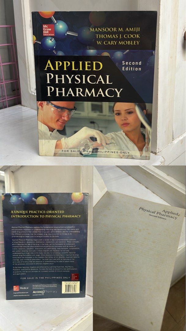 Applied Physical Pharmacy Second Edition (Category: Textbooks) located in Paranaque City. Submitted by hypesetterbc (Listing ID 1317214662, Image 2). Description: Pharmacy book Like new No highlights or notes.