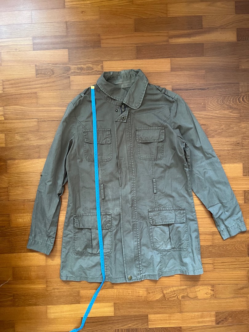 Army Green Jacket Maroon Shirt