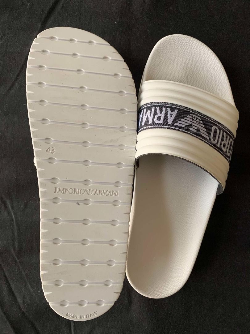 Authentic Armani Slider for Men (Made in Italy) (Category: Slippers & Slides) located in San Fernando. Submitted by gracefulfinds (Listing ID 1317244790, Image 3). Description: Item: Authentic Armani Slider for Men (Made in Italy) Description: This item has never been used. The tag was only removed for fitting, but it's the wrong size for my husband so we are selling it now. Payment methods: GCash / BPI Bank Transfer Delivery Options (to be shoul