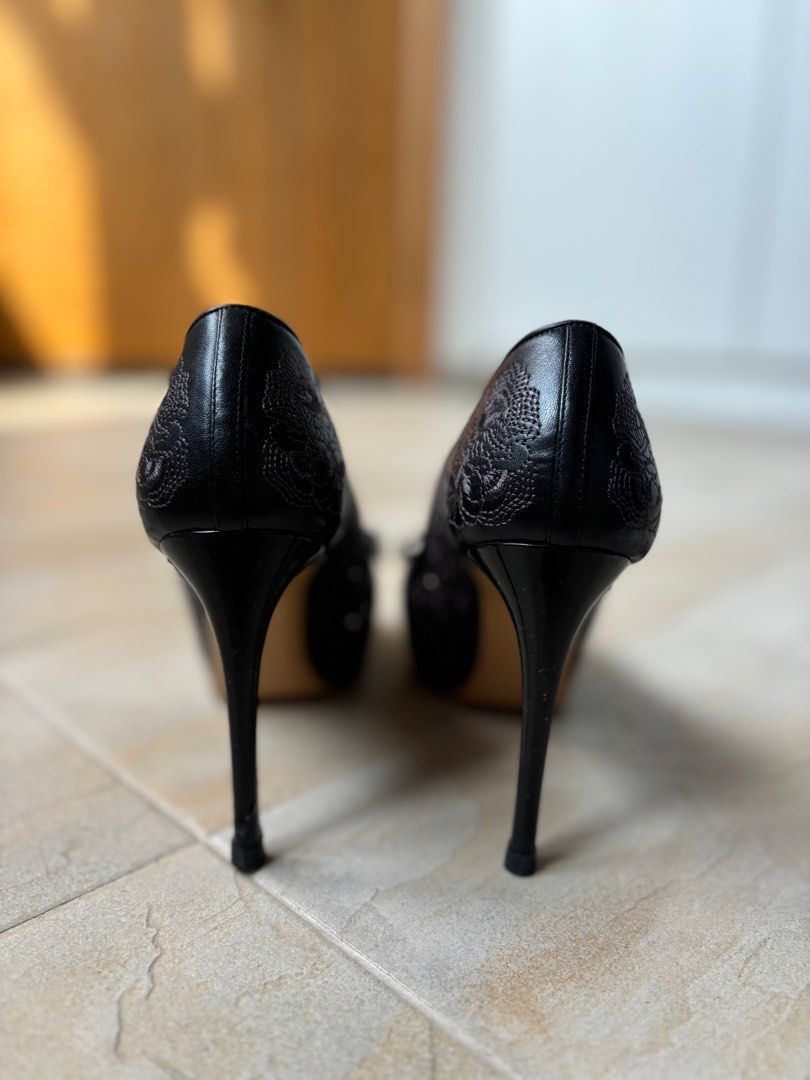 Ferragamo open toe heels clearance