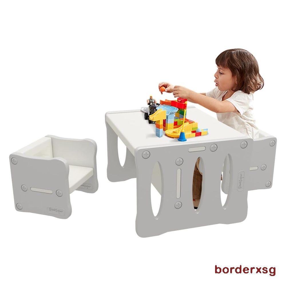 BanaSuper Kid s Table and 2 Chairs Set Plastic Activity Table for Toddlers Children Desk Ideal for
