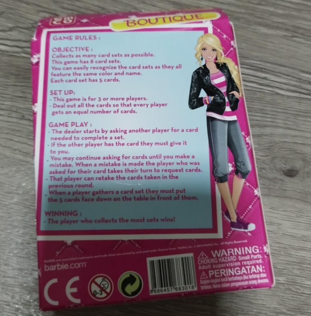 Barbie Boutique Card Game 40 Cards Hobbies Toys Toys Games on Carousell