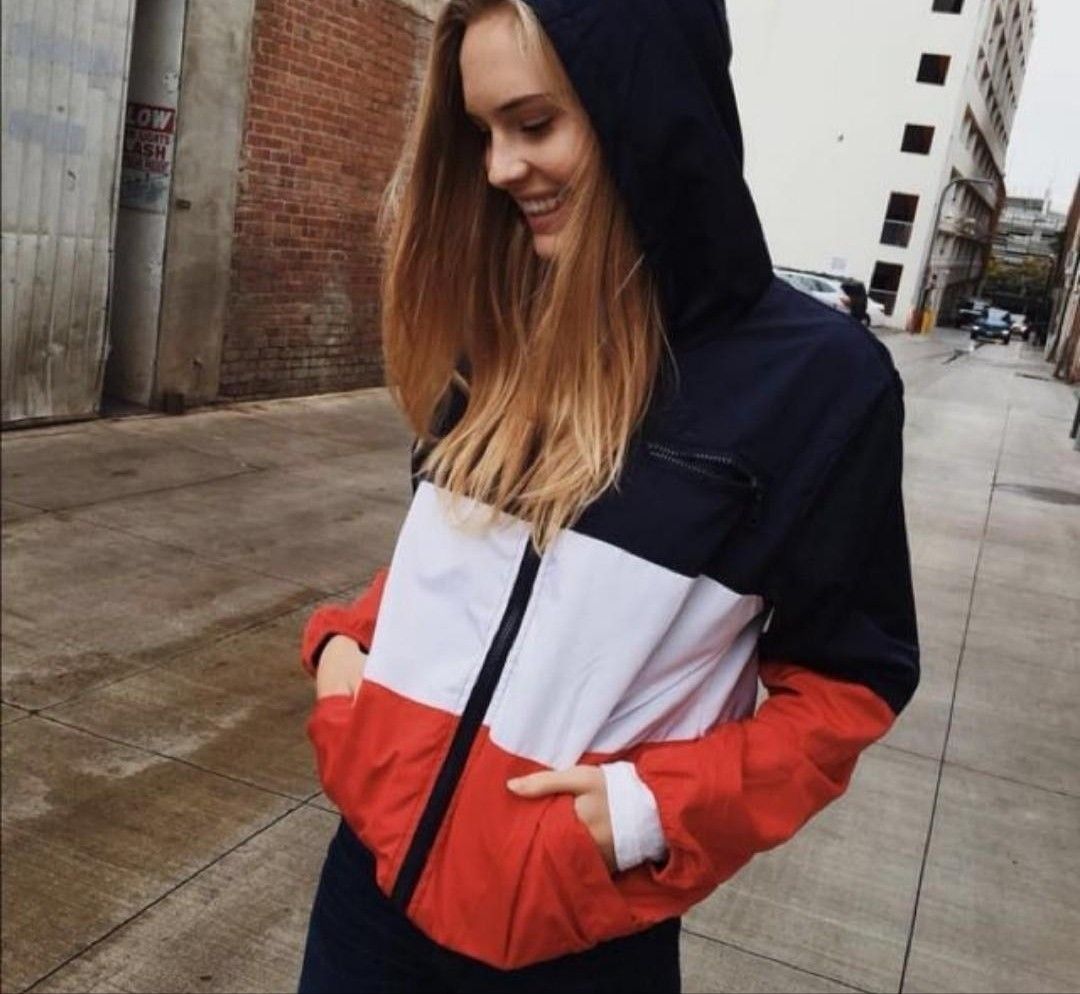 Bm brandy melville krissy windbreaker cotton jacket wind breaker hoodie
