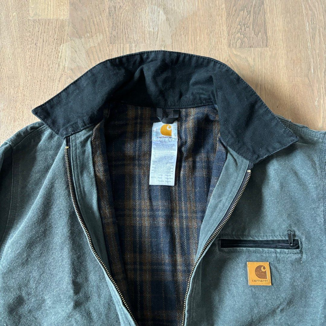 Vintage CARHARTT RN 14808 Duck Detroit Jacket Fleece Blanket Lined