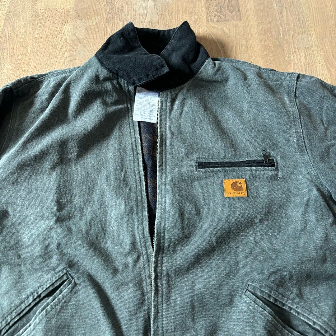 Vintage CARHARTT RN 14808 Duck Detroit Jacket Fleece Blanket Lined