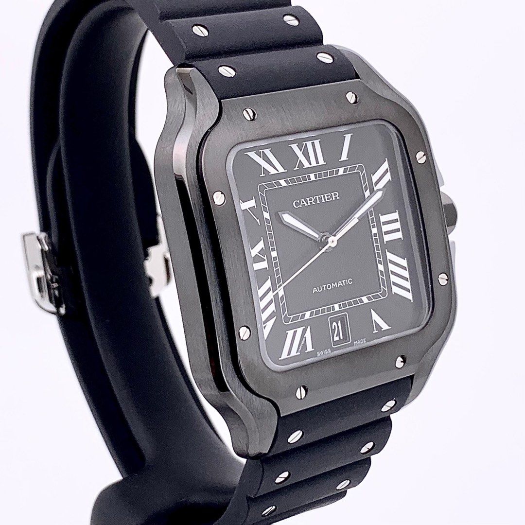 Cartier Black ADLC Santos De Cartier L New Feb 2025, Luxury, Watches on ...