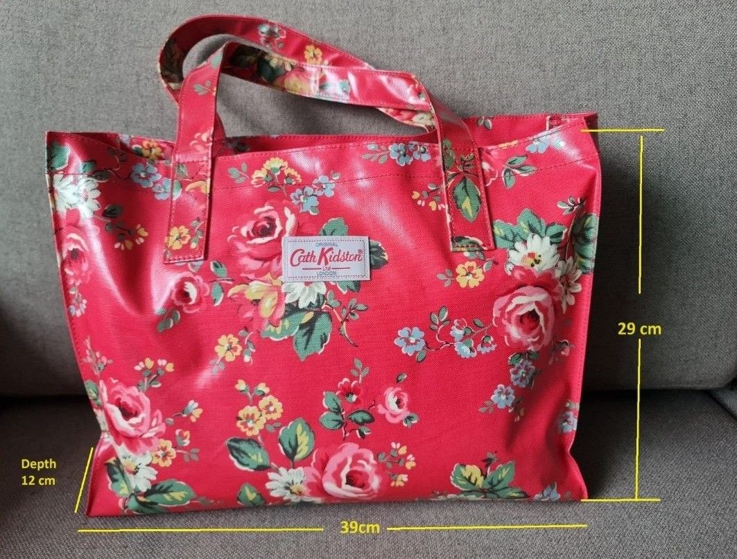 CATH KIDSTON RED PINK FLORAL SHOULDER TOTE BAG