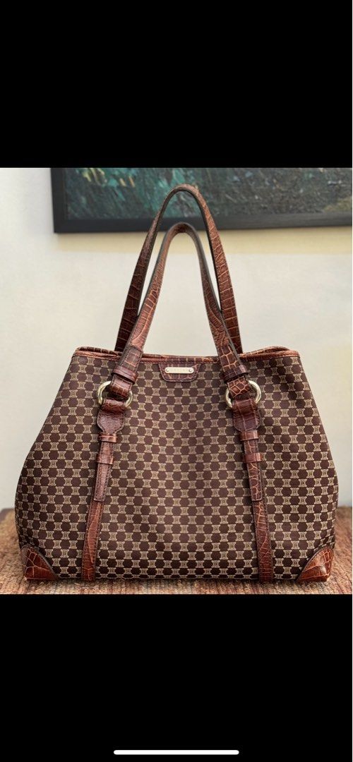 Celine Macadam Tote Bag (Category: Tote Bags) located in Quezon City. Submitted by pingtbl (Listing ID 1317213583, Image 1). Description: 25.5cm (H ) 34.5cm (W) 16cm (D) Handle drop 20cm Very good condition 2 small scuff marks on bottom (shown in pictures).