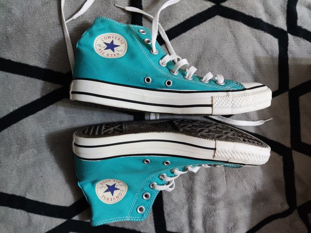 Converse Hi Top Tiffany Teal Chuck Taylor All Star High Top Men s 7 Women s 9 UK 9 EUR 40 CM 25.5 Men s Fashion Footwear Sneakers on Carousell