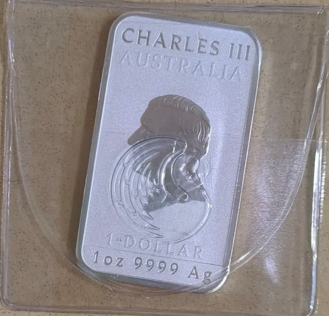 Dragon 2024 1oz Bullion Silver Bar from Perth Mint (Category: Currency) located in Singapore. Submitted by krultra (Listing ID 1317296276, Image 2). Description: Key features: 99.99% pure silver Bar-shaped coin Special ‘P125’ anniversary mintmark Australian legal tender Mintage250,000.