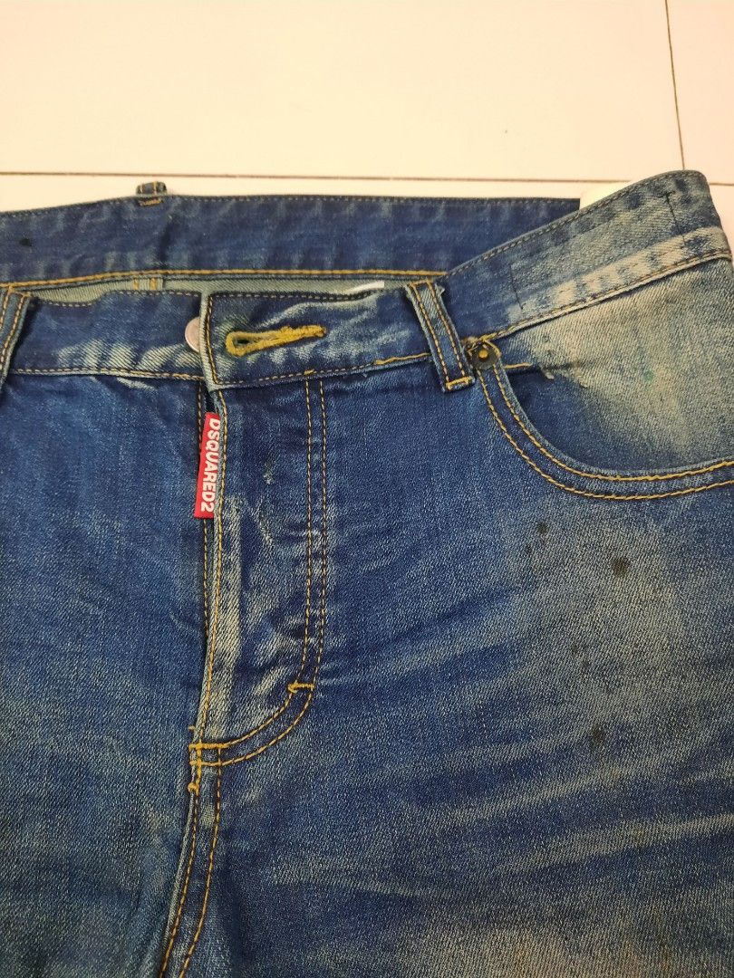 Dsquared denim shorts (Category: Shorts) located in Santa Maria. Submitted by jordangail (Listing ID 1317225878, Image 2). Description: dsquared jorts 48 on tag waistline 32 length 19 leg opening 8.5 solid neto metal ying design sa back pocket mine na gcash lbc.jnt god bless.