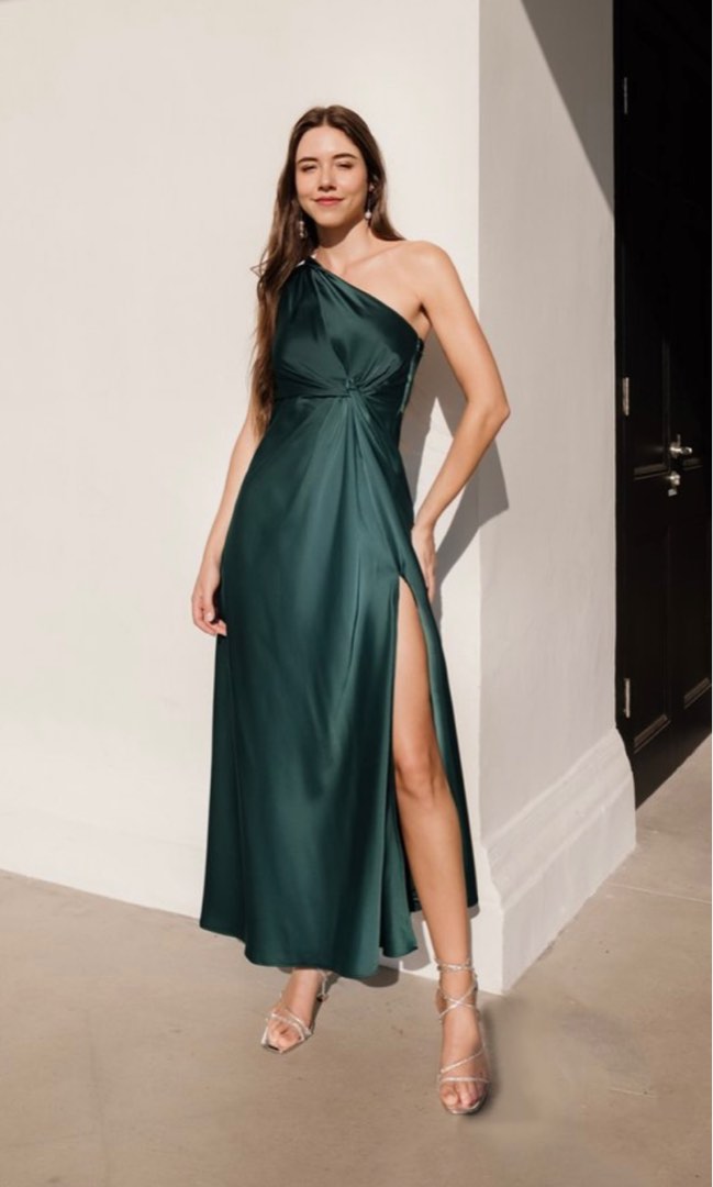 Green toga dress top