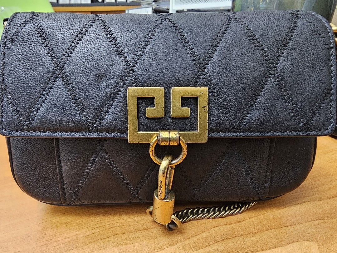Givenchy Mini Pocket Quilted Goatskin Leather Belt Bag In Black