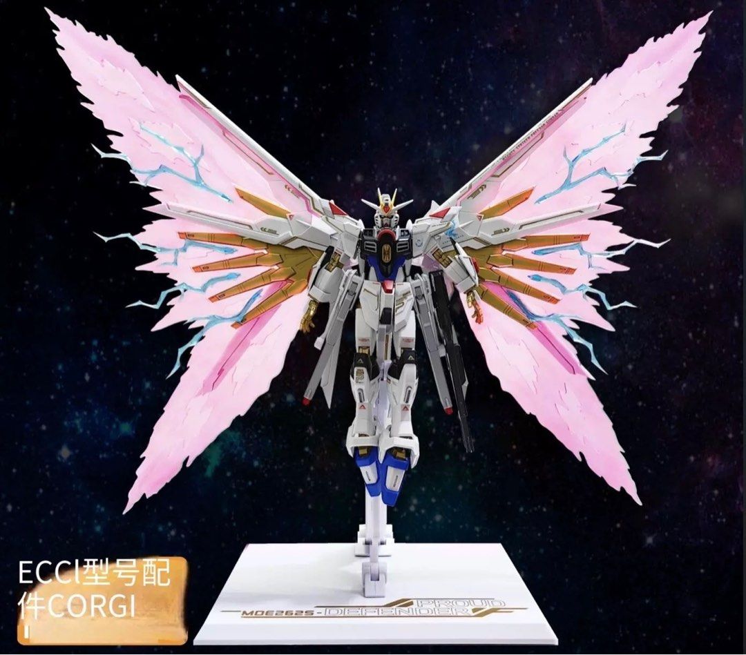 HG Mighty Strike Freedom Gundam - Wing of Light Expansion Special Effect Parts 1/144 by DDB Corgi (Category: Gundam Model Kits) located in Singapore. Submitted by gunpla (Listing ID 1317189907, Image 1). Description: Pre order. Brand new in box. No meet up. Name: HG Mighty Strike Freedom Wing of Light Effect Expansion Made by: DDB Corgi 🔥Compatible with: HG Mighty Strike Freedom 🔥Comes with stand, 2 WOL and 8 Lightning effect parts ❗️DOES NOT C