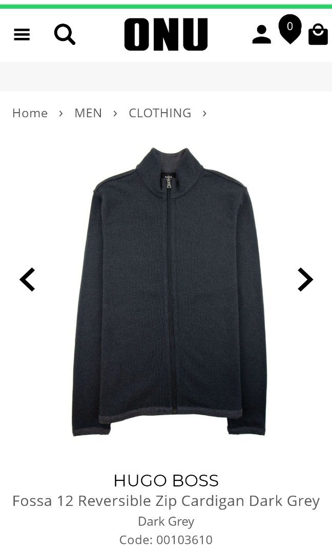 HUGO BOSS FULL ZIPP REVERSIBLE CARDIGAN JACKET Men s Fashion Coats Jackets and Outerwear on Carousell