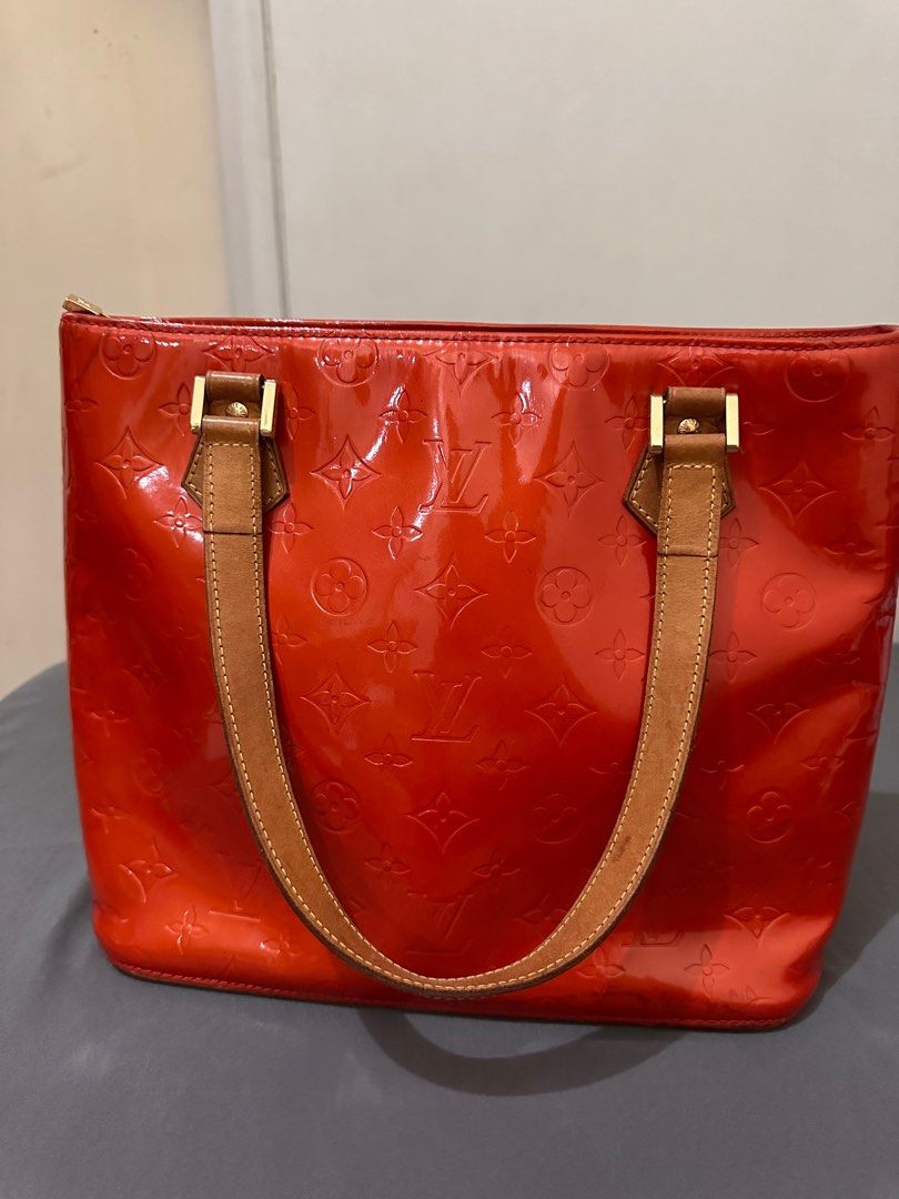 Louis Vuitton Red Monogram Vernis Houston Tote (Category: Luxury Bags & Wallets) located in Manila. Submitted by klowibaby (Listing ID 1317329384, Image 2). Description: Louis Vuitton Red Monogram Vernis Houston Tote. This tote features red patent leather with natural cowhide straps, a zip-top closure and red leather lining with zippered pocket and d-ring. The straps have a drop of 7” to top of bag. Measures 11.5” x10” x 5.5” ‘. Date Code/ Authen
