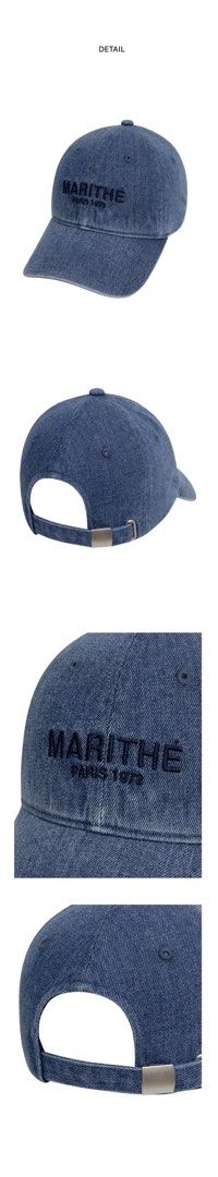 Marithe Francois Girbaud Denim Wash Logo Ball Cap in blue