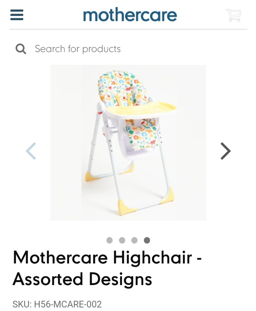 Mothercare Highchair Safari Sunshine Babies Kids Nursing Feeding Baby High Chairs on Carousell