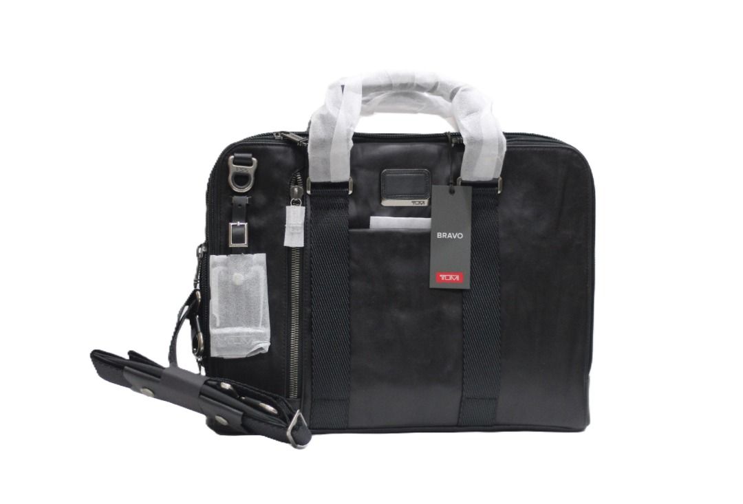 New Tumi 932390DL Alpha Bravo Leather Aviano Slim Brief 17 laptop bag 15 doctor briefcase Banker brief
