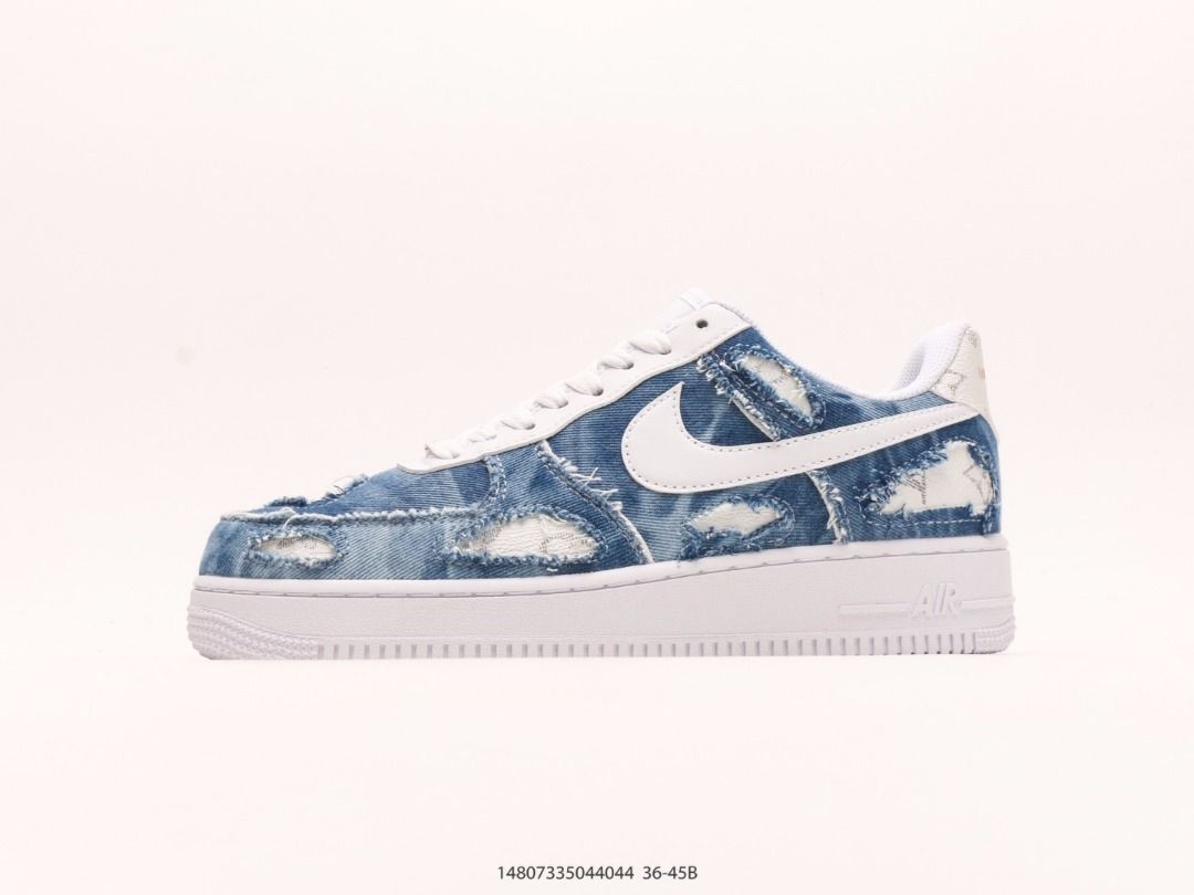 Nike Air Force 1 07 Low Blue White shoes us 5 us 11 Women s Fashion Footwear Sneakers on Carousell