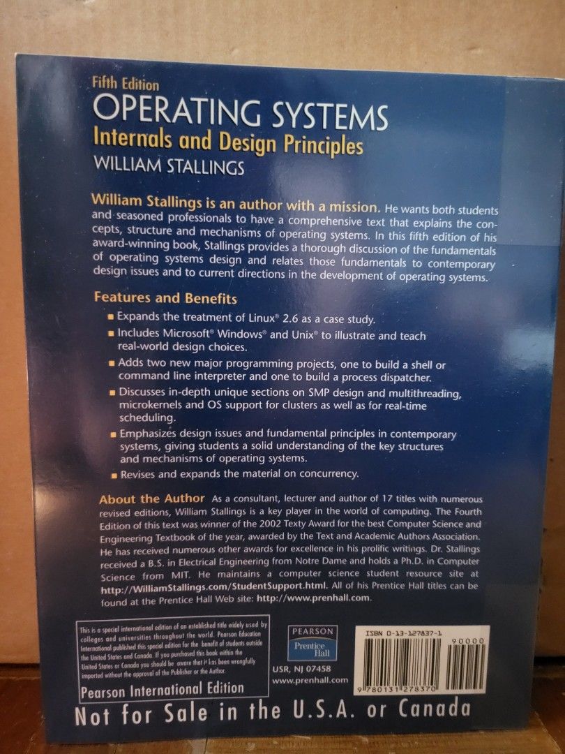 Operating systems Internals and design principles William Stallings ...