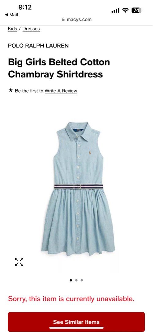 Polo Ralph Lauren big girls Dress Size 14 Babies Kids Babies Kids Fashion on Carousell