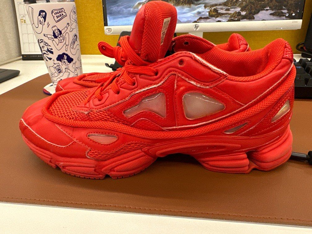 Raf Simons x Adidas Ozweego 2 Triple Red 8UK Men s Fashion Footwear Sneakers on Carousell