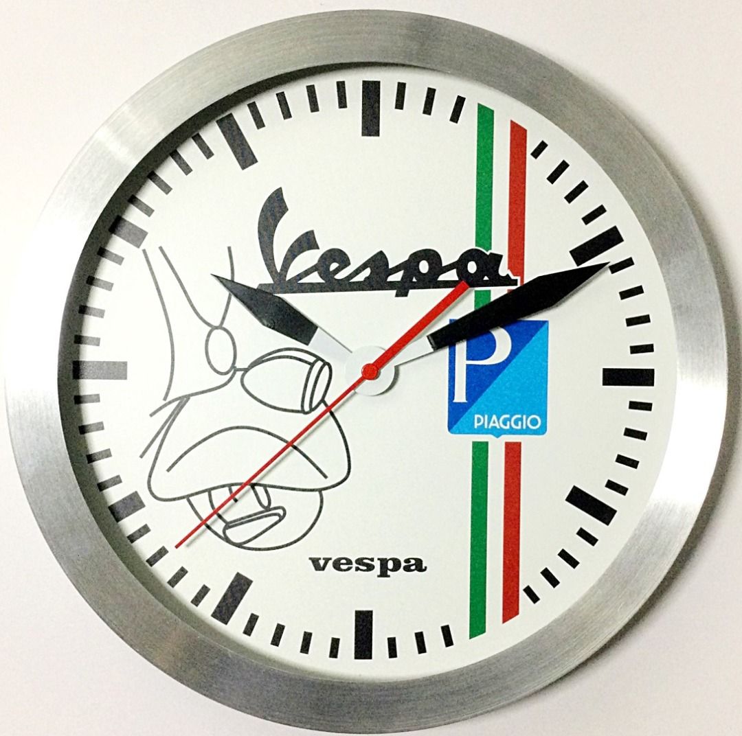 Scooter Motorcycle PX Primavera Wall Clock - Souvenir Wall Clock (Category: Clocks) located in Pasig City. Submitted by vintagearticle_stone (Listing ID 1317264962, Image 3). Description: WALL CLOCK (Standard - Speedmaster Inspired) (Choose from 3 Variations) Speedometer-Inspired Art Impression wall clock. SIZE: 12 Inches. DIAL : HD Outer Strength Print Hi-impact Polycarbonate (outer strength) . CASE: Metal HANDS : Enamel-Finish Clock hands . WAR
