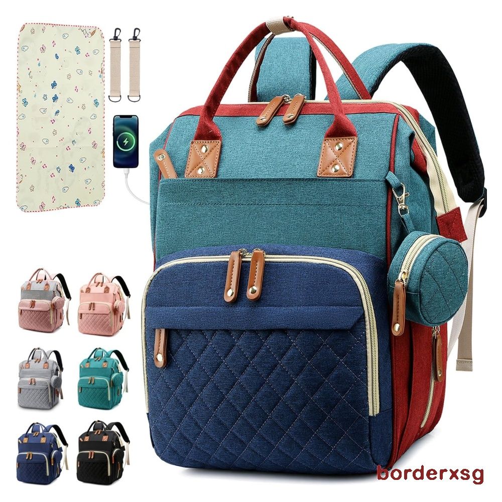 SHITIESHOU Diaper Bag Backpack Baby Bag Baby Girl Boy Diaper Bag for Dad Mom with Pad 16 Pockets Colorful Babies Kids Going Out Diaper Bags Wetbags on Carousell