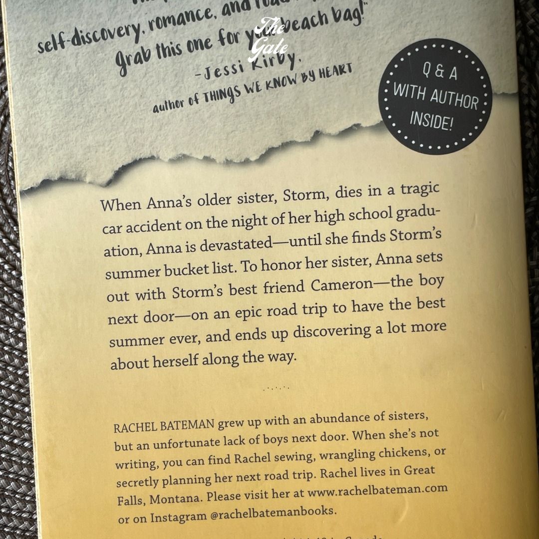 Someone Else's Summer by Rachel Bateman (Category: Storybooks) located in Pasig City. Submitted by thegate (Listing ID 1317286690, Image 3). Description: 📖 Lightly used, but has stains since this was bought before the pandemic (: 📖 See 3rd photo for the synopsis. 💌 DM for more pics. 📦 Shipping shouldered by buyer within Metro Manila. DM if outside. 💵 Payment first before shipping. GCash only..