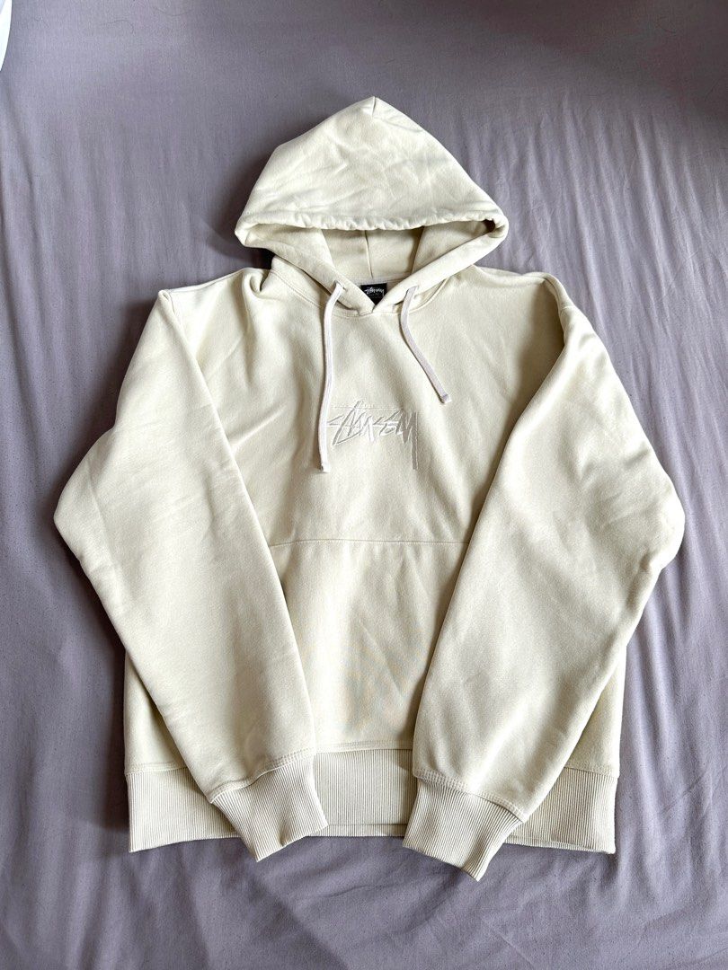 Stussy stock logo embroidered hoodie deals