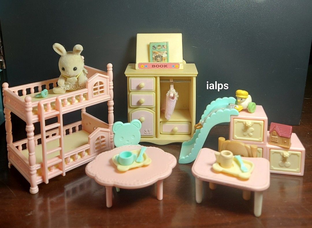 Sylvanian Families Pink Baby Girl Nursery Room Set with Figure (Category: Kids Toys) located in Pasig City. Submitted by lpsflover (Listing ID 1317201826, Image 1). Description: 7 In good condition but please manage your expectations on used items. Payment via BPI/BDO/Gcash. Shipping via J&T Express or Lalamove at buyer's additional expense..