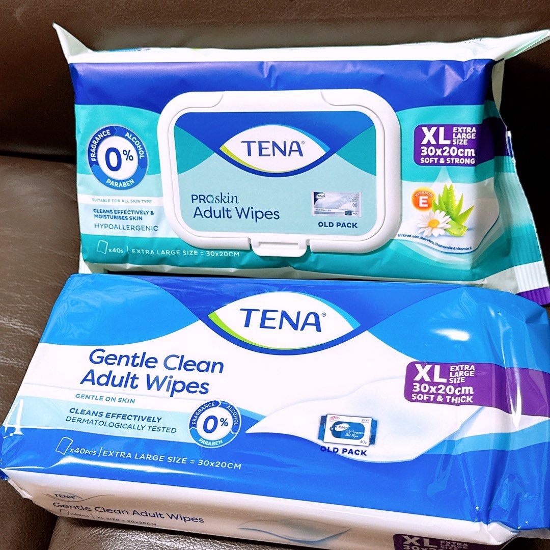 Tena Proskin Adult Wipes (Category: Adult Incontinence) located in Singapore. Submitted by tsumqueen (Listing ID 1317299280, Image 1). Description: 1 for $7 2 for $13.