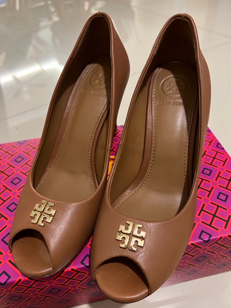 Tory burch jolie peep toe wedge top