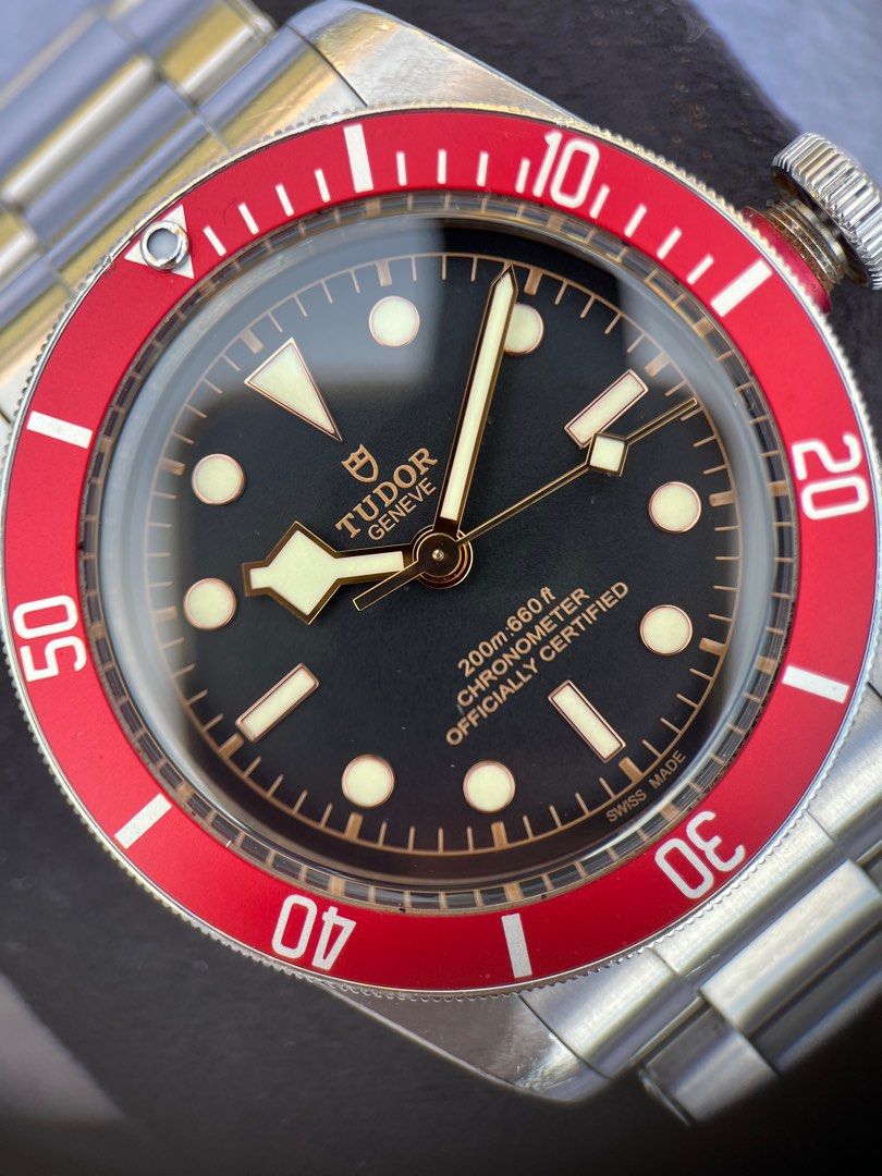 TUDOR Black Bay 79230R / 79230R-001 Burgundy Red (Category: Watches) located in Sydney. Submitted by timepiecesterls (Listing ID 1317310989, Image 2). Description: TUDOR Black Bay 79230R / 79230R-001 Burgundy Red 2018 full set, original box, booklet and warranty card. No scratches on crystal or bezel. Case and bracelet has some wear per the pics attached. Pick up from Sydney city, Wolli Creek or postage available also. Highly rated long time mark