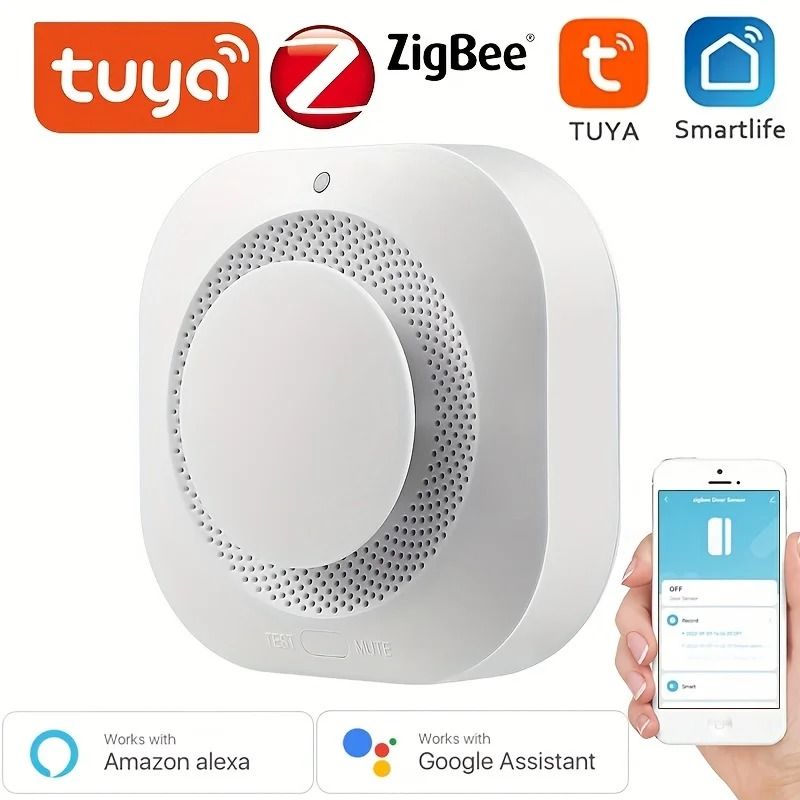 Tuya Zigbee Smart Smoke Detector, Smart Life APP Fire Alarm Sensor Home ...