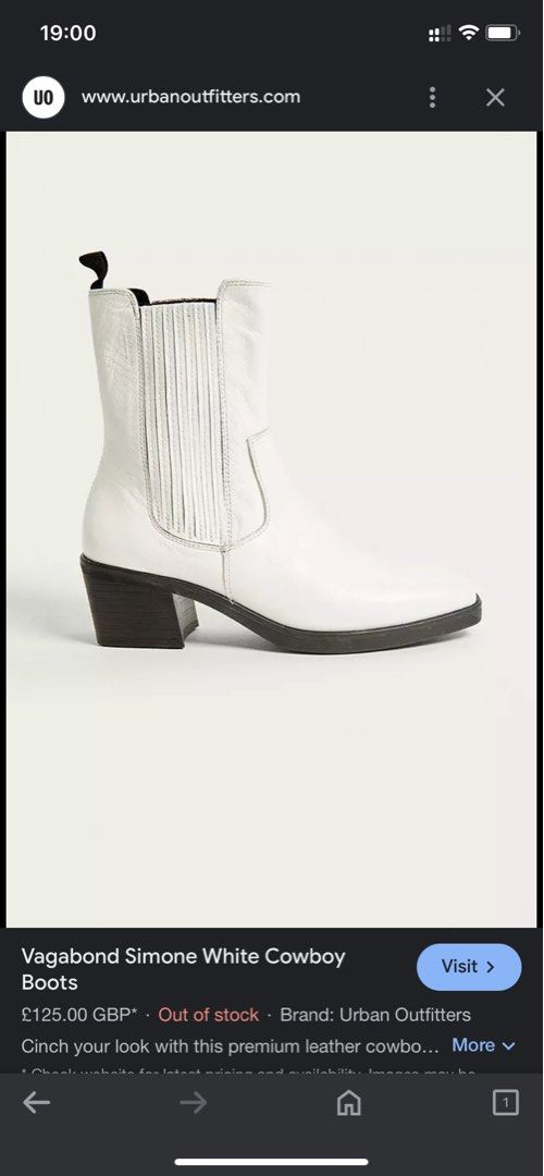 VAGABOND WHITE BOOTS Women s Fashion Footwear Boots on Carousell