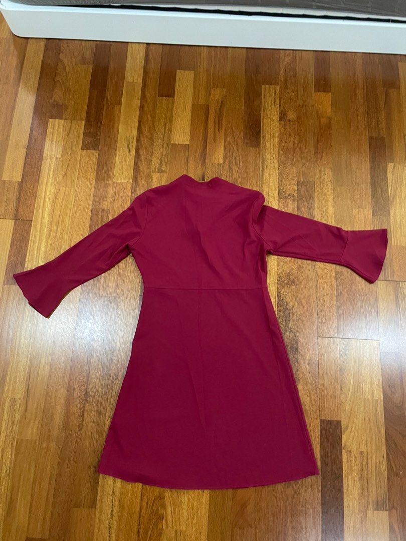 Women Zalora Red Burgundy Dress size L Doublewoot, Women's Fashion