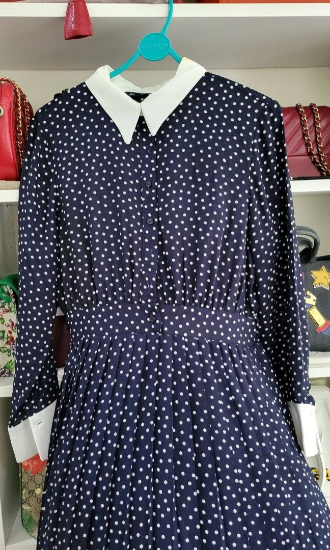 Contrasting polka dot dress zara clearance