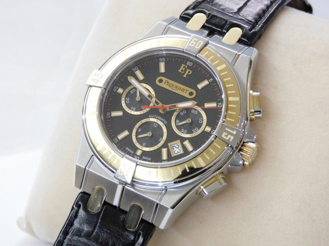 18k Gold Pequignet Moorea Triomphe Automatic Chronograph. Royal oak